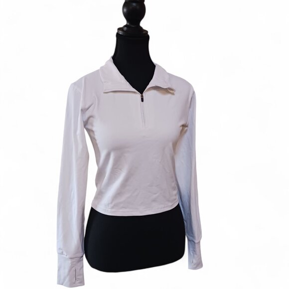 Paragon Fitwear Sedona Ether Cropped 1/4 Zip White Pullover - Picture 4 of 10